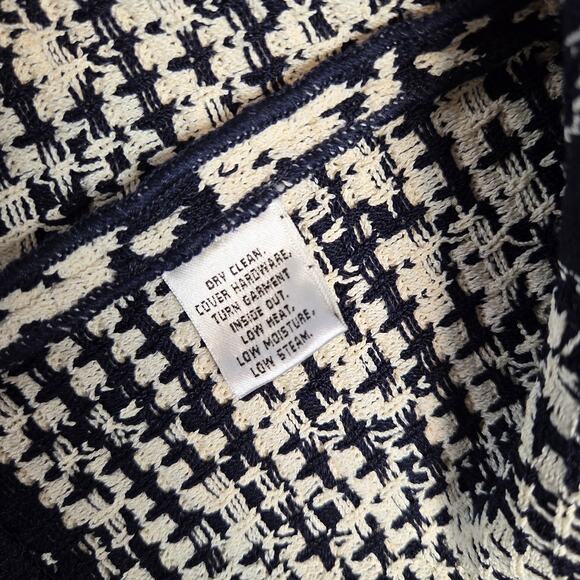 St. John Collection Sweater Blazer Women’s 10 Navy White Knit Jacket USA Made - Picture 5 of 13